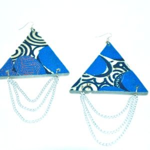 Blue Kente Earrings